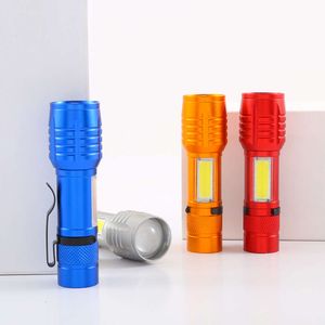 Mini lampe de poche LED Portable, Rechargeable par USB, Zoom, lumière forte, étanche, éclairage extérieur, 802166