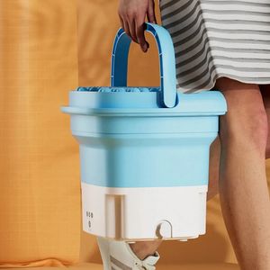 Mini machine à laver portable sous-vêtements pliables chaussettes laveuse de vêtements pour bébé avec seau de séchage outil de nettoyage d'appareil de voyage 240131