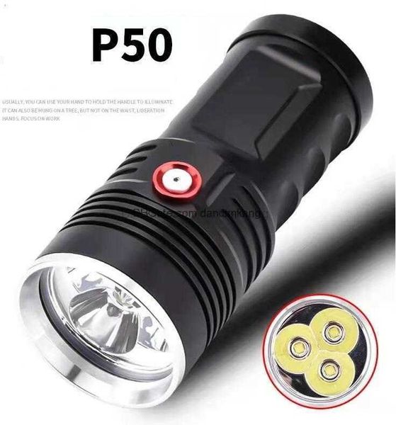 Portable mini XHP50 lampe de poche LED super puissante rechargeable par USB 18650 batterie lampes de poche militaires tactiques torche 3 mode lampe multifonction projecteur