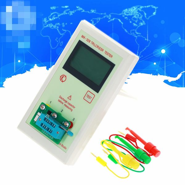 Portable MK328 128*64 LCD Transistor Testeur Diode Inductance Capacité ESR Mètre MOS/PNP/NPN L/C/R Test Mètre Testeur
