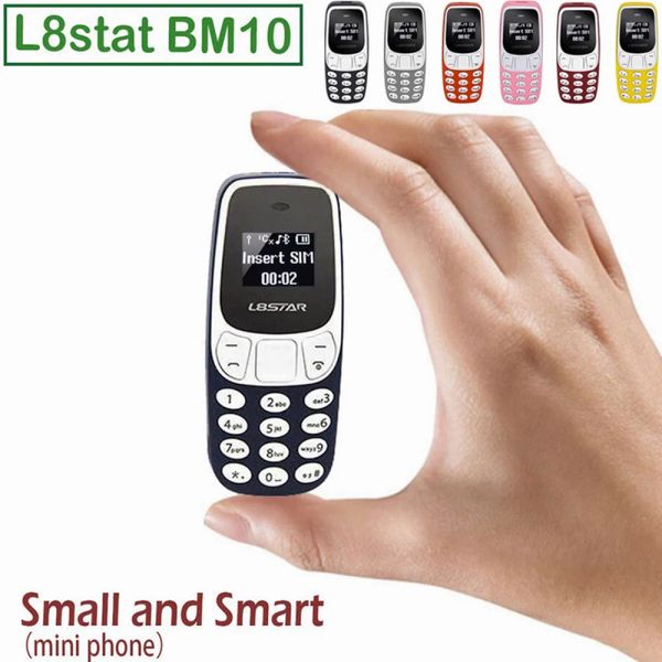 Téléphone portable portable bm10 poche minuscule clavier mp3 / 4 double sim bluetooth monde le plus petit téléphone déverrouillé l8star bm10 mini téléphone