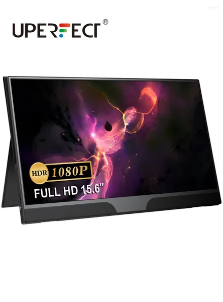 Monitor portátil de 15,6 pulgadas FHD 1080P, pantalla para ordenador portátil, USB C, HDMI, pantalla IPS ultradelgada para videojuegos con cubierta inteligente HDR Plug Play