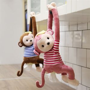 Portable Monkey Cartoon Creative Tissue Paper Holder Case Kawaii Home Office CAR Hangen papier Napkin Tissue Box 220611