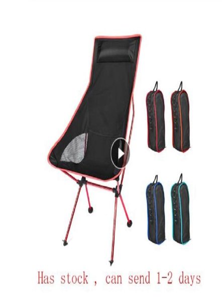 Chaise de lune portable pêche légère camping barbecue chaises de plage randonnée étendue du jardin de secours ultraliers de bureau
