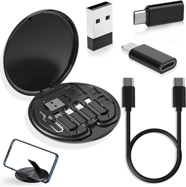 Kit de Cable de datos multifuncional portátil, Cable de carga rápida de 60w, Kit de adaptador multitipo de Cable C a C 5 en 1 3 en 1