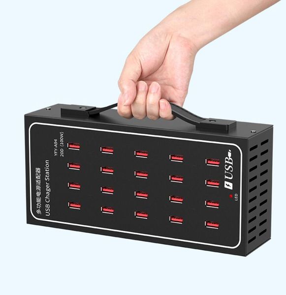 Portable Multiple 10 20 30 50 40 60 Ports 100W 200W 300w Chargeur de téléphone USB multi-port / hub de station de charge pour l'aéroport d'hôtel de restaurant