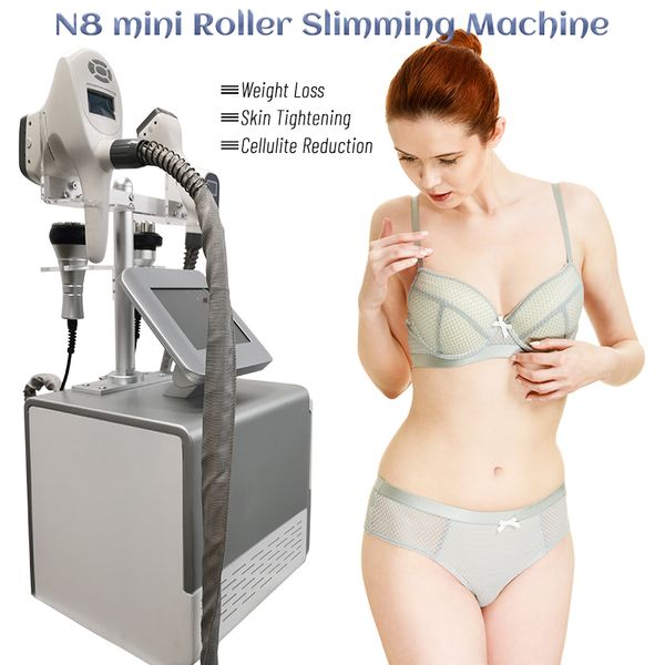 Mini máquina portátil N8 para adelgazar el cuerpo, 40khz, cavitación, ultrasonido, rodillo de vacío, masaje RF, eliminación de celulitis, equipo de belleza