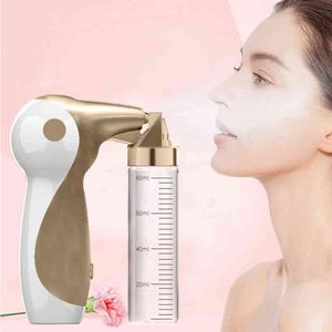 Portable Nano Oxygen Pulvérisateur Buse Améliorée Aérographe Mini Compresseur D'air Facial Hydratant Hydratant Rajeunissement Machine 220526