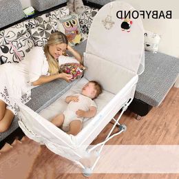 Draagbare pasgeboren babybed Multifunctionele vouwende reizen kleine bb met klamboe aan het splitsen