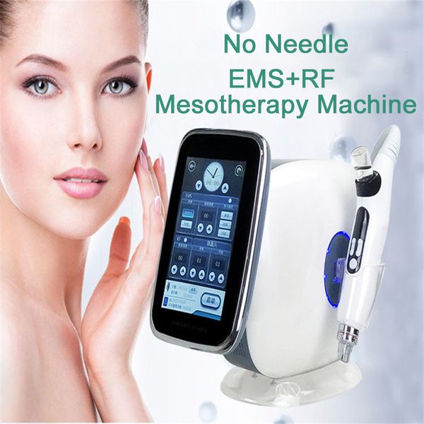 Dispositivo portátil de mesoterapia sin aguja Inyector de agua Meso RF Máquina de mesoterapia Nano EMS Pistola de hidrolifting Estiramiento facial Apretar Rejuvenecimiento de la piel