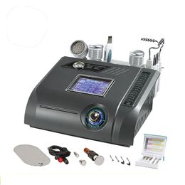 Draagbare No-naald Mesotherapie Huid Schoonheidsapparaat W Koud en Hot Hamer Huid Scrubber PDT LED Photon Diamond Dermabrasion Multi 6 in 1