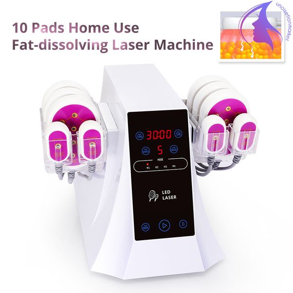 Graisse non envahissante portative brûlant le corps de laser de Lipo de la diode 650nm amincissant la machine avec les garnitures de laser de Lipo de 10pcs