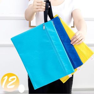 Waterproof Nylon Cloth 2-Pouch File Bag with Zipper for A4 Documents, Office File Folders, Student Pencil, Paper Storage