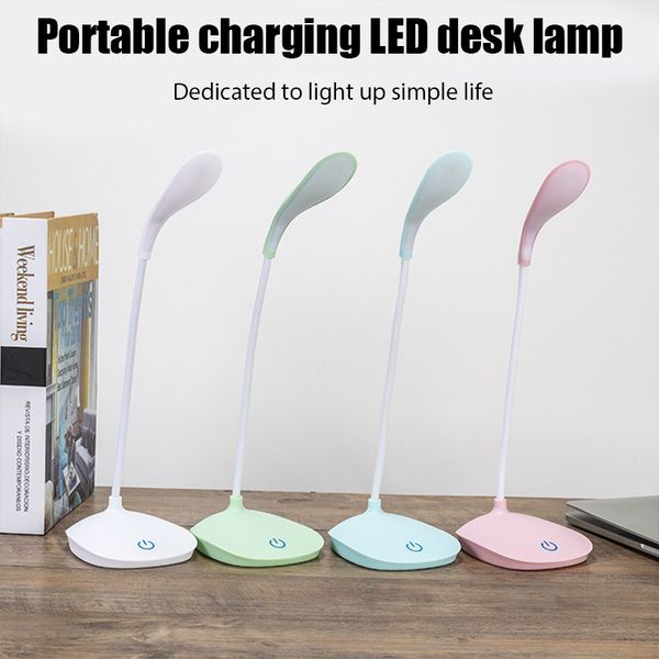 Lámpara de mesa portátil con atenuación táctil para oficina, batería recargable, soporte LED, protección ocular para dormitorio, lámpara de escritorio, linternas de mesa