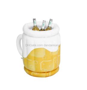 portable en plein air plage nager piscine Fête eau glace Seau Titulaire Gonflable natation Flotteur Bière Boire Refroidisseur pvc Bar Salade Plateau bière seaux