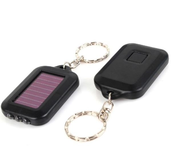 Portable extérieur énergie solaire 3 LED lumière porte-clés porte-clés torche lampe de poche Lamps1531767