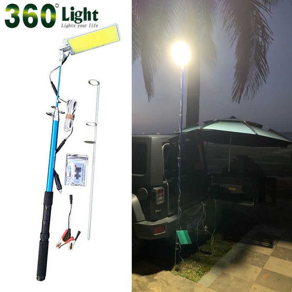 Portable extérieur tente lumière lampes de secours voyage sur route LED explorer projecteur Ip65 Rechargeable télescopique canne à pêche lanterne