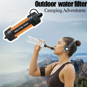 Draagbare Outdoor Ultrafiltratie Film Water Filter Stro Voor Emergency Camping Exploratie, Vissen Survival Rechte Drinkwaterzuiveraar