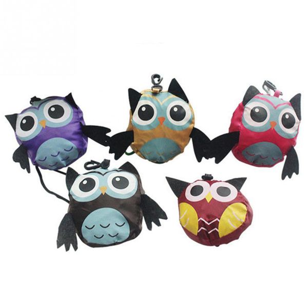 Portable hibou forme drôle Halloween Festival resuable fourre-tout voyage sac à bandoulière pliant sac à provisions sacs réutilisables organisation de stockage