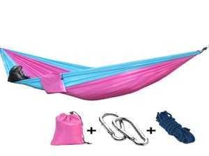Portable Parachute Double hamac jardin Camping en plein air voyage meubles survie hamacs balançoire lit de couchage pour 2 personnes6647459