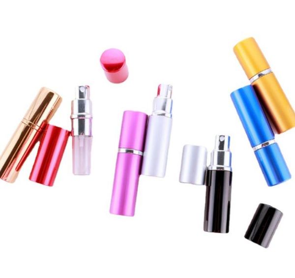 Bouteille de parfum portable 6ML aluminium anodisé parfums compacts atomiseur parfum verre parfum-bouteille bouteilles de parfum réutilisables gratuit