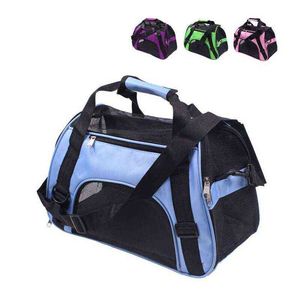 Sac pour animaux de compagnie portable Sac à dos mignon Sac à main de voyage en plein air Sacs à bandoulière souple pour fournitures Pet Mesh Chiot Respirant Chien 211120