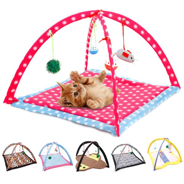 Portable Pet Cat Toys Funny Cat Tent Toys Mobile Activity Pets Play Bed Toy Cat Play Mat Manta Casa Desmontable Kitten Tent 201111