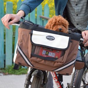 Bolsa portabicicletas portátil para perros y mascotas, cesta para cachorros, perros y gatos, bolsa de asiento para bicicleta de viaje, productos para perros pequeños, accesorios de viaje 299F