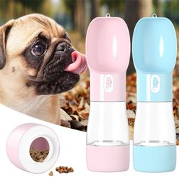 Draagbare huisdierhond waterfles voor honden multifunctioneel hondenvoedsel Water feeder drinkkom puppy kat water dispenser huisdierproducten 210320