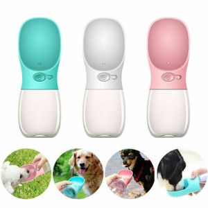 Portable Pet Dog Water Bottle Travel Puppy Cat Dispensador Bebedero al aire libre Alimentador 350ml 500ml para perros pequeños y grandes Y200917