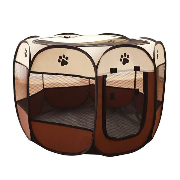 Playage portable pour animaux de compagnie, plaque de plaque de chien pliable pour animaux de compagnie Tentes de stylo à chiens de jeu pour chiens de jeu Pop Up pliable pour chiot / chat de voyage en plein air en intérieur Utilisez amovible