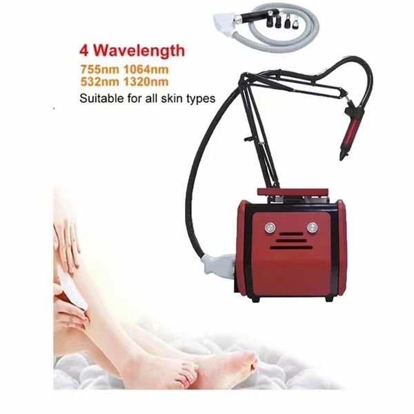 Portable Pico sûr 755nm PicoSecond laser machine de retrait de pigment de tatouage nd yag dissolvant de tatouage de tache de naissance avec poupée de visage noire de peau de carbone