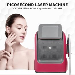 Laser picoseconde portable 4 têtes pour le retrait de tatouage sans douleur Lavage des sourcils Anti-pigment Nd Yag Picolaser Machine de blanchiment de la peau au carbone