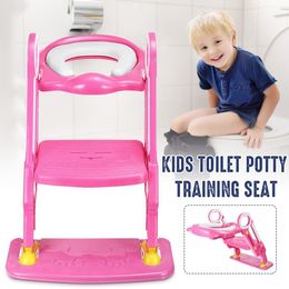 Portable Pink Baby Potty Training Seat Pot pour enfants avec échelle réglable Siège de toilette pour bébé Formation de toilette Siège pliant LJ201110