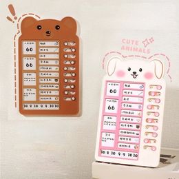 Portable Plastic Checklist Board herbruikbaar om te doen vermelden schattige dieren Notepad Life Daily Planner Self Discipline Punch Card For Kids 240410