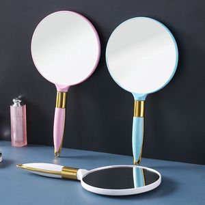 Draagbare Plastic Europese Stijl Retro Handvat Makeup Vanity Mirrors Hand-Held Travel Beauty Spiegels Multifunctionele Slaapzaal Mirror Mothers Day Gift ZL0634