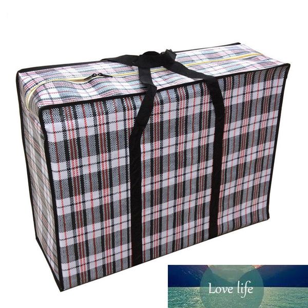 Portable en plastique Jumbo blanchisserie zippé réutilisable grand sac de rangement commercial fort