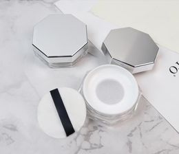 Boîte à poudre en plastique portable Emballage vide Bouteilles en poudre en vrac avec tamis Puff Cosmétic Travel Maquillage Maquillage JAR Sifter Conteneur