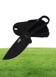 Pocket Camping Camping Couteaux Collier Ant en acier inoxydable Couteau à lame fixe outil d'extérieur Full Tang Hunting Knife noir 9385357