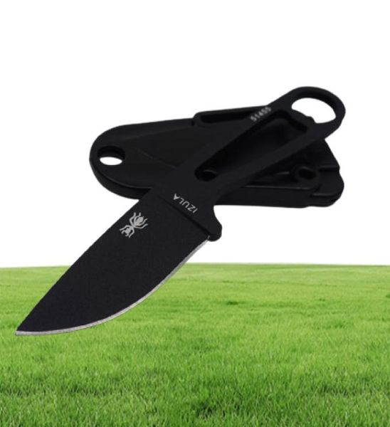 Pocket Camping Camping Couteaux Collier Ant en acier inoxydable Couteau à lame fixe outil d'extérieur Tang Tang Hunting Knife Black 6988679