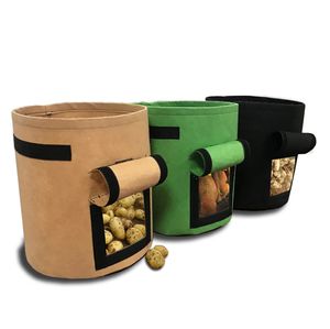 Bolso de creciente de papa portátil Bolsas de plantadoras de plantación de bolsas de plantación con manijas Flap 3 5 7 ollas galones para verduras de cebolla de zanahoria