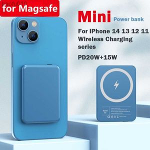 Banque de puissance portable 5000mAh Mini Powerbank magnétique pour chargeur sans fil Magsafe PD20W Banques de puissance de charge rapide pour iPhone 14 L230619