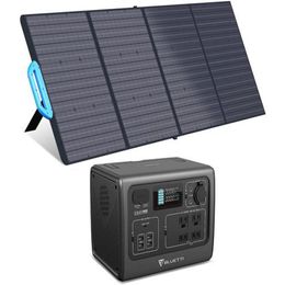 Estación de energía portátil con panel solar plegable PV200 de 200 W Generador solar incluido con 4 salidas de CA de 110 V/700 W Paquete de batería LiFePO4 de 537 Wh