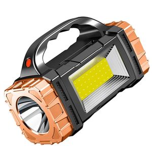 Draagbare krachtige zonne -LED -zaklamp met COB -werkverlichting waterdichte USB -oplaadbare handheld Outdoor Solar Torch Light 240521
