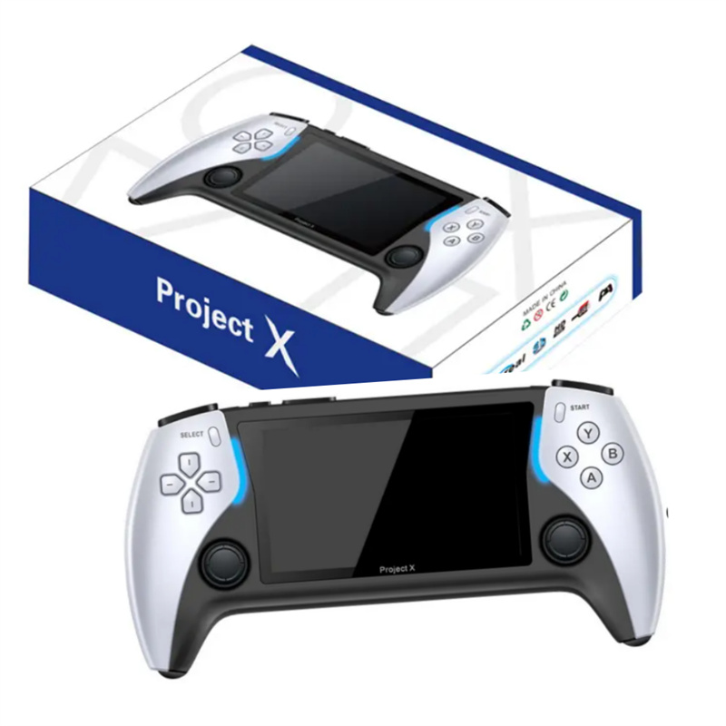 Portable Project X Handheld Game Console 4,3 tum IPS -skärm Portabel videospel Player HD Game Console 2 Controllers for Children's Gift DHL