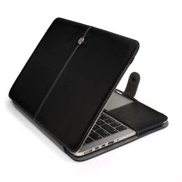 Funda protectora delgada de cuero PU tipo folio para Macbook Air Pro con Retina 12 13 15 16 pulgadas fundas plegables de protección para portátiles