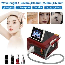 Portable q commuté nd yag pico laser détatouage machine avec 755nm 1064nm 532nm 1320nm