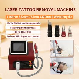 Tragbare q-geschaltete ND Yag Pico Laser Tattooentfernungsmaschinen 755 1320 532 1064 nm