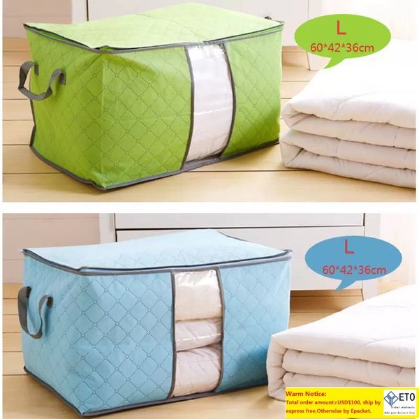 Bolsas de almacenamiento de edredón portátiles, cajas de almacenamiento plegables no tejidas para casa, ropa, manta, almohada, ropa de cama, bolsas organizadoras