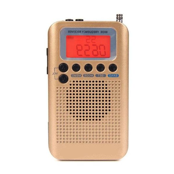 Envío gratuito Radio portátil Avión Radio de banda completa FM/AM/SW/CB/Air/VHF Receptor Banda mundial con pantalla LCD Reloj despertador Ainxn